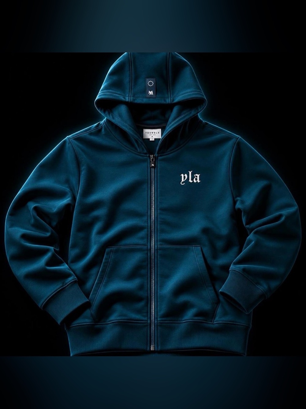YoungLA Teal Zip-Up Hoodie - Size XXL - NWT